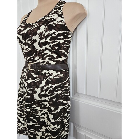 ladies MICHAEL KORS dress size 10 NWT Animal Print Open Back With Belt - Picture 3 of 10